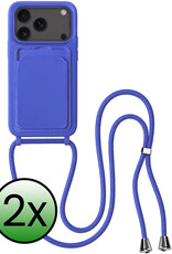 BASEY. BASEY. iPhone 17 Pro Hoesje Pashouder met Koord - Fel Blauw - 2 PACK