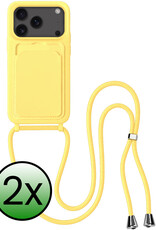 BASEY. BASEY. iPhone 17 Pro Hoesje Pashouder met Koord - Geel - 2 PACK