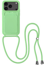 BASEY. BASEY. iPhone 17 Pro Hoesje Pashouder met Koord - Groen