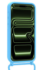 BASEY. BASEY. iPhone 17 Pro Hoesje Pashouder met Koord Met Screenprotector - Lichtblauw