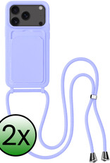 BASEY. BASEY. iPhone 17 Pro Hoesje Pashouder met Koord - Lila - 2 PACK