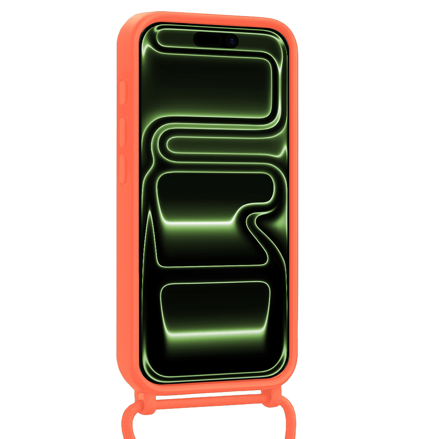 BASEY. BASEY. iPhone 17 Pro Hoesje Pashouder met Koord - Papaya