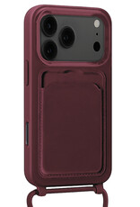 BASEY. BASEY. iPhone 17 Pro Max Hoesje Pashouder met Koord - Aubergine