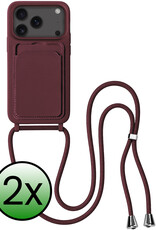 BASEY. BASEY. iPhone 17 Pro Max Hoesje Pashouder met Koord - Aubergine - 2 PACK