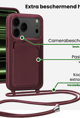 BASEY. BASEY. iPhone 17 Pro Max Hoesje Pashouder met Koord - Aubergine - 2 PACK