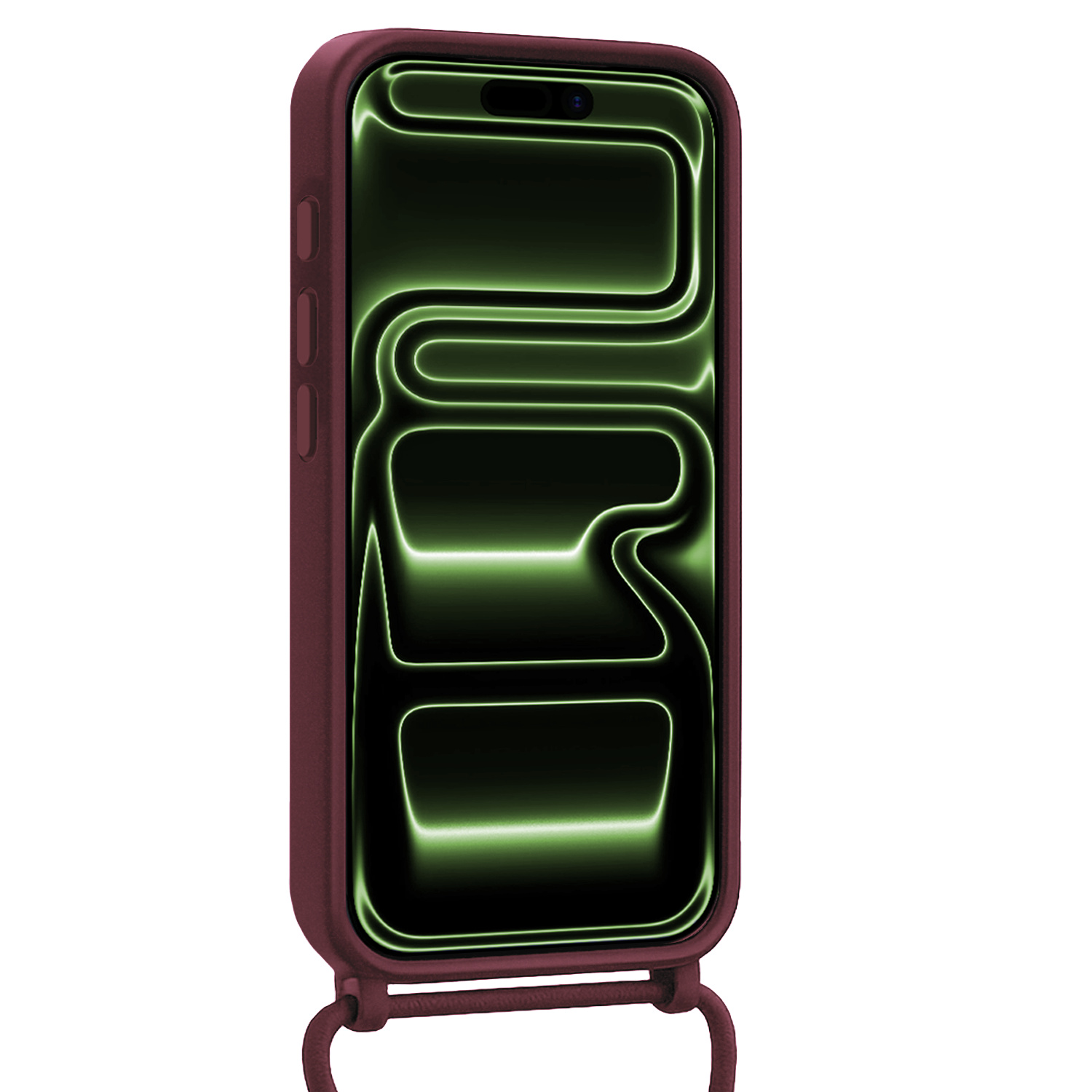 BASEY. BASEY. iPhone 17 Pro Max Hoesje Pashouder met Koord Met Screenprotector - Aubergine