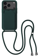 BASEY. BASEY. iPhone 17 Pro Max Hoesje Pashouder met Koord - Donkergroen