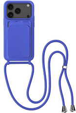 BASEY. BASEY. iPhone 17 Pro Max Hoesje Pashouder met Koord - Fel Blauw