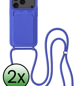 BASEY. BASEY. iPhone 17 Pro Max Hoesje Pashouder met Koord - Fel Blauw - 2 PACK
