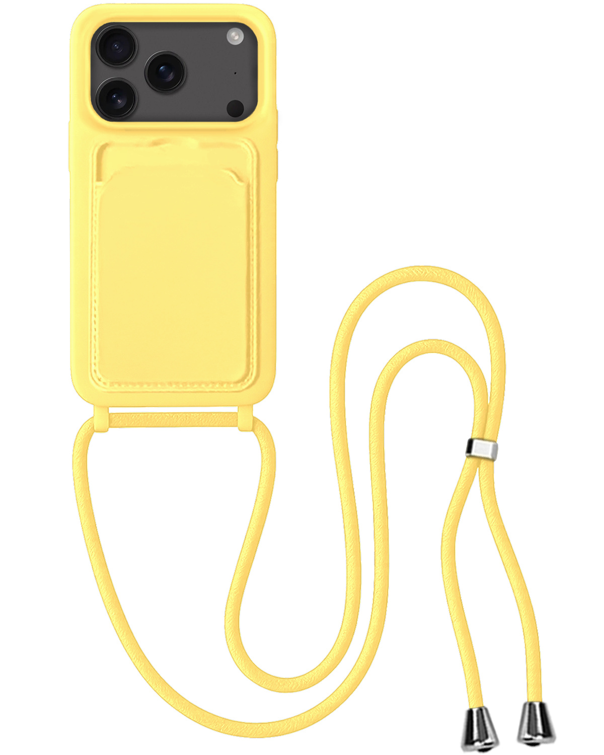 BASEY. BASEY. iPhone 17 Pro Max Hoesje Pashouder met Koord - Geel