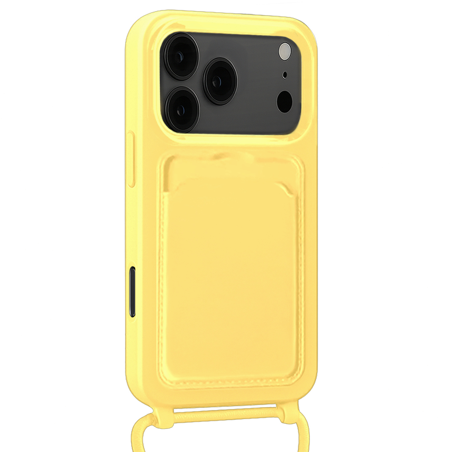 BASEY. BASEY. iPhone 17 Pro Max Hoesje Pashouder met Koord Met Screenprotector - Geel