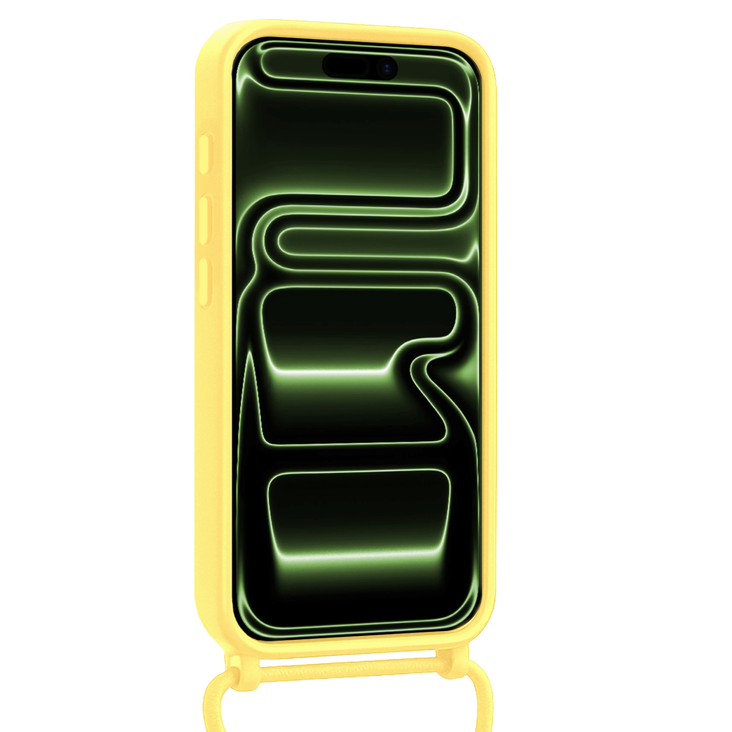 BASEY. BASEY. iPhone 17 Pro Max Hoesje Pashouder met Koord Met Screenprotector - Geel