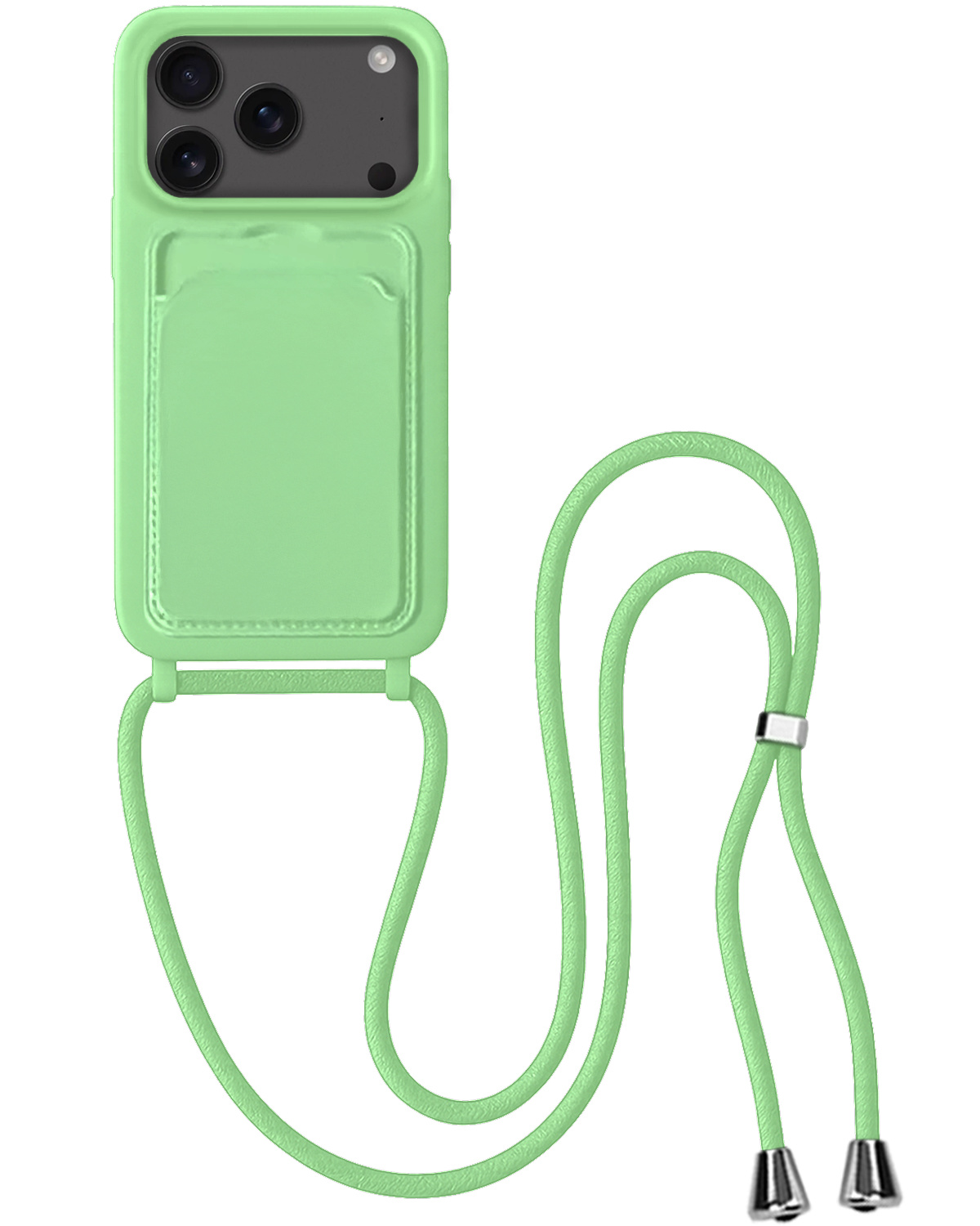 BASEY. BASEY. iPhone 17 Pro Max Hoesje Pashouder met Koord - Groen