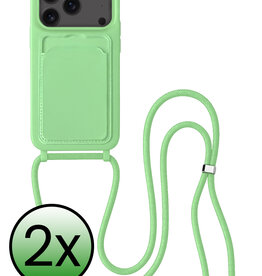 BASEY. BASEY. iPhone 17 Pro Max Hoesje Pashouder met Koord - Groen - 2 PACK