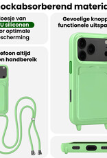 BASEY. BASEY. iPhone 17 Pro Max Hoesje Pashouder met Koord Met 2x Screenprotector - Groen
