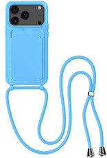 BASEY. BASEY. iPhone 17 Pro Max Hoesje Pashouder met Koord - Lichtblauw