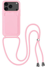 BASEY. BASEY. iPhone 17 Pro Max Hoesje Pashouder met Koord - Lichtroze