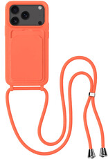 BASEY. BASEY. iPhone 17 Pro Max Hoesje Pashouder met Koord - Papaya