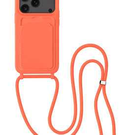 BASEY. BASEY. iPhone 17 Pro Max Hoesje Pashouder met Koord - Papaya