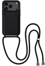 BASEY. BASEY. iPhone 17 Pro Max Hoesje Pashouder met Koord - Zwart