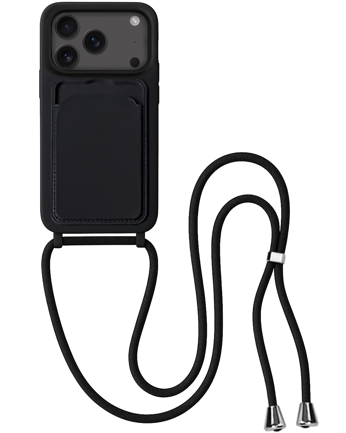 BASEY. BASEY. iPhone 17 Pro Max Hoesje Pashouder met Koord - Zwart