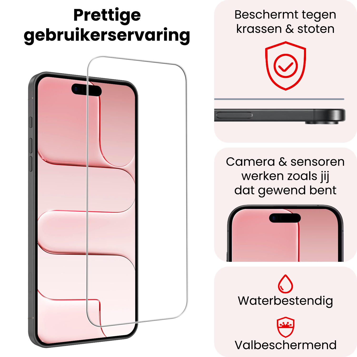 NoXx NoXx iPhone Air Screenprotector Glas Met Dichte Notch