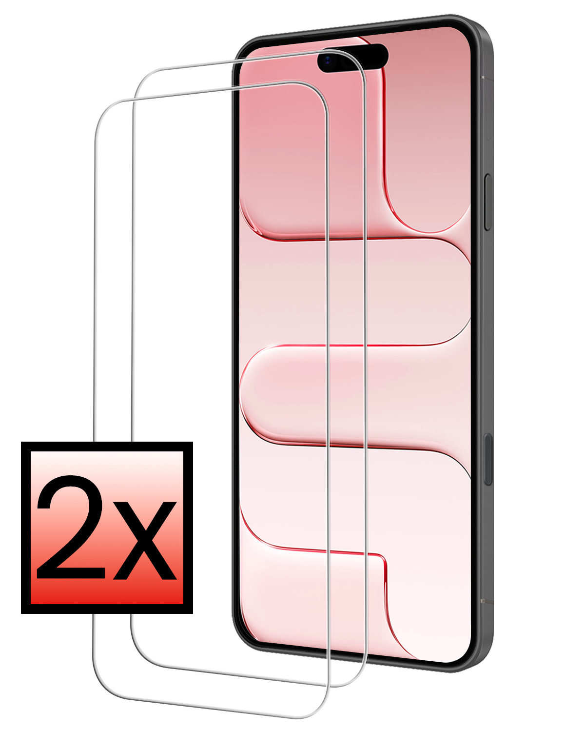 NoXx NoXx iPhone Air Screenprotector Glas Met Dichte Notch - 2 PACK