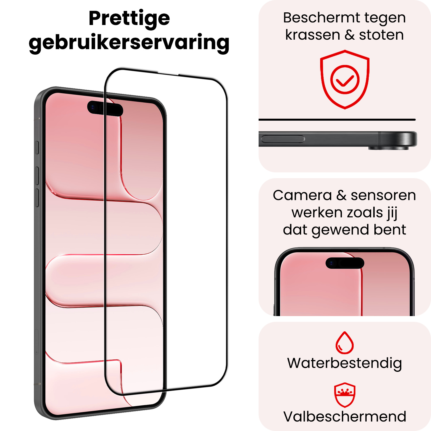 NoXx NoXx iPhone Air Screenprotector Glas Full Cover 2D - 3 PACK