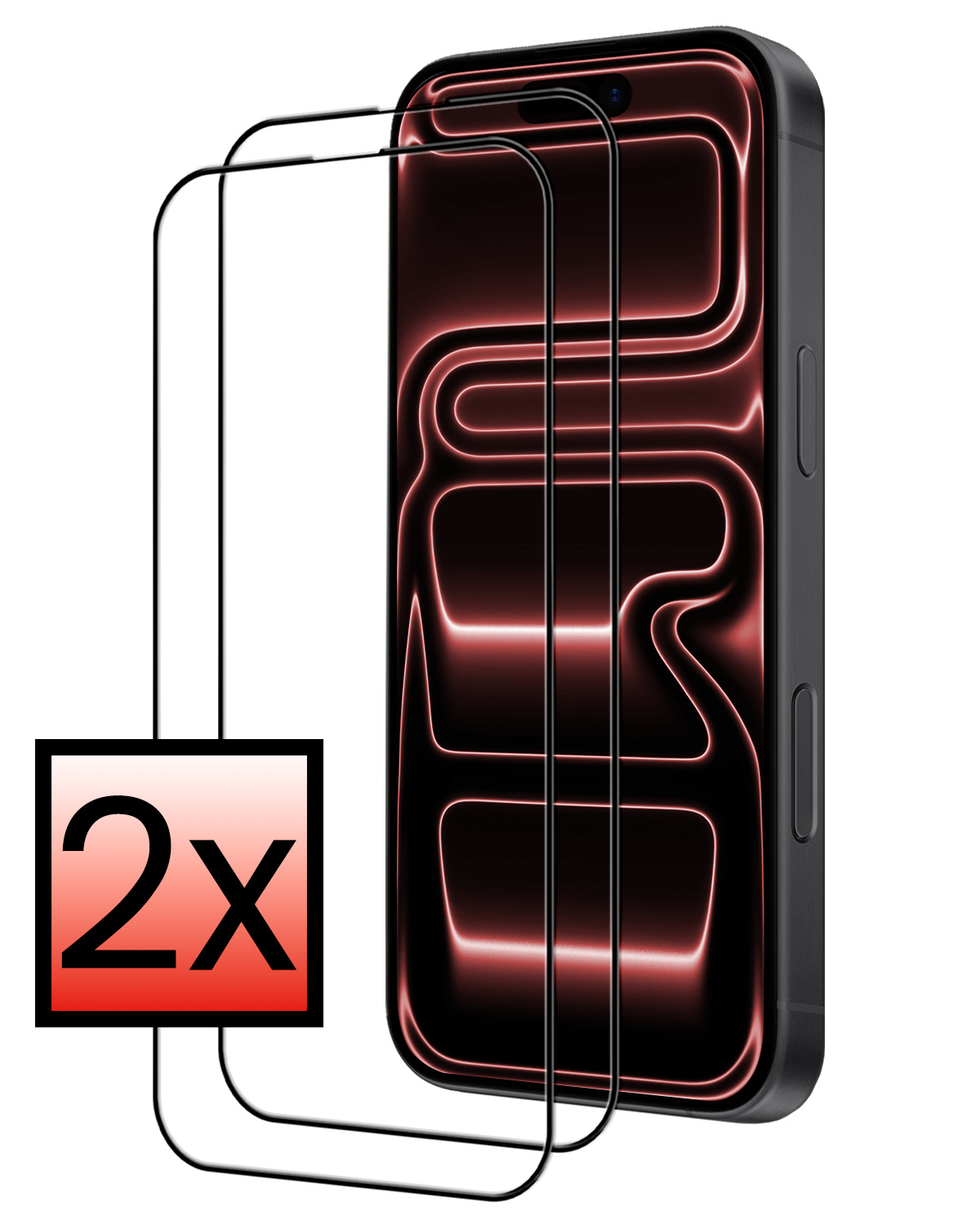 NoXx NoXx iPhone 17 Pro Max Screenprotector Glas Full Cover 2D - 2 PACK