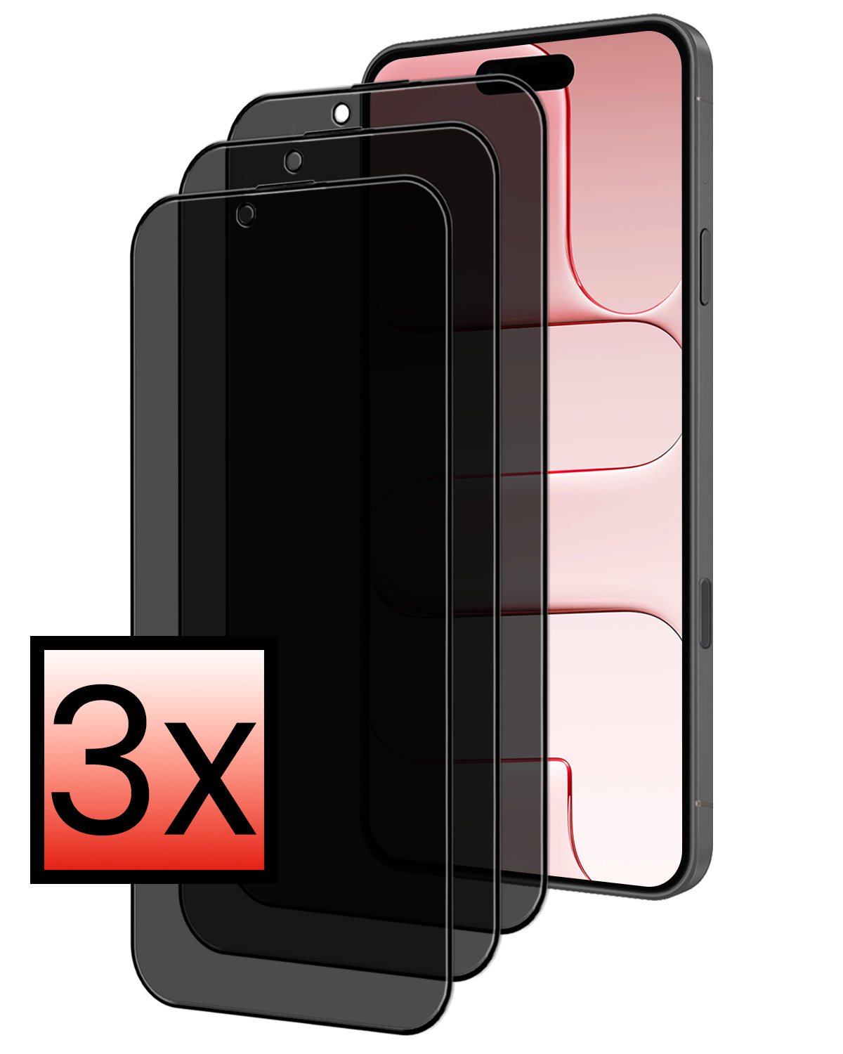 NoXx NoXx iPhone Air Screenprotector Glas Privacy - 3 PACK