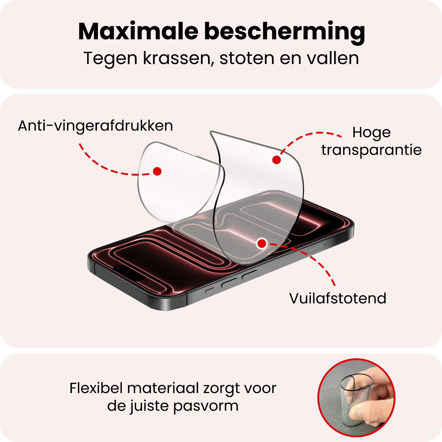 NoXx NoXx iPhone 17 Pro Max Hybrid Screenprotector - 2 PACK