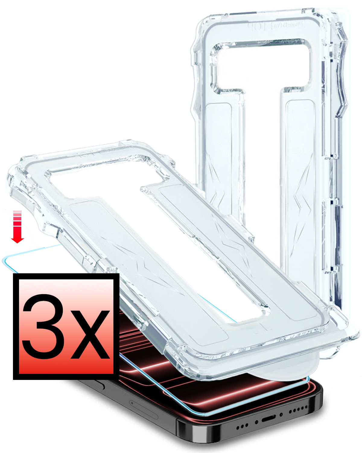 NoXx NoXx iPhone 17 Pro Max Hybrid Screenprotector - 3 PACK