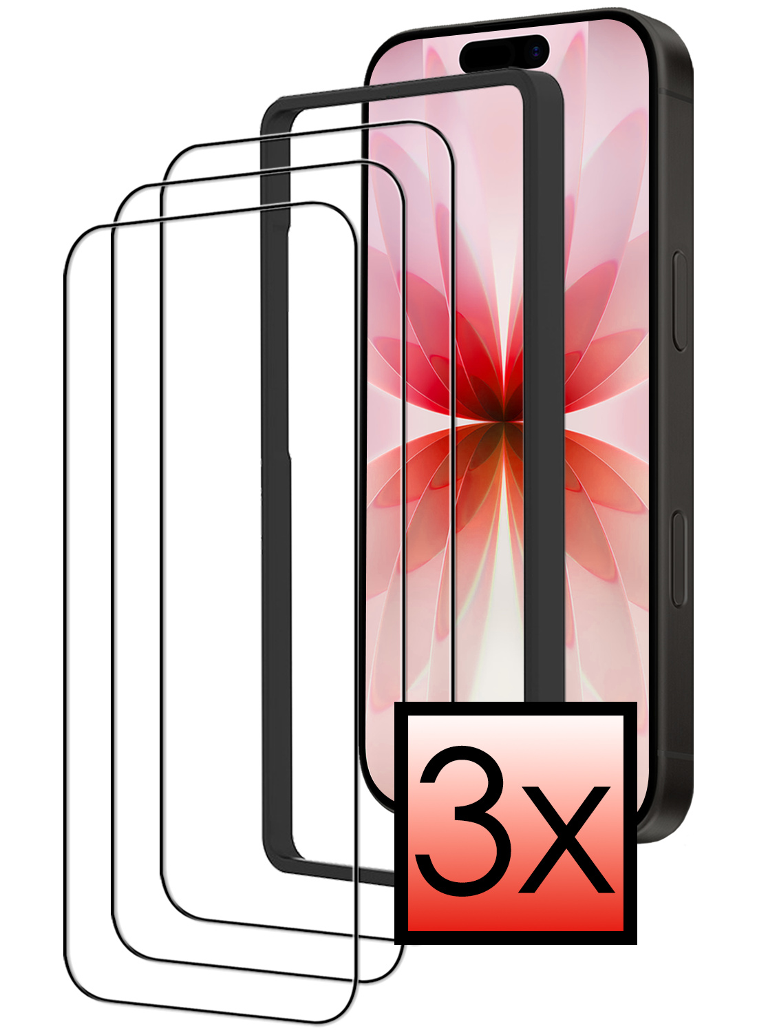 NoXx NoXx iPhone 17 Screenprotector Met Installieframe - 3 PACK