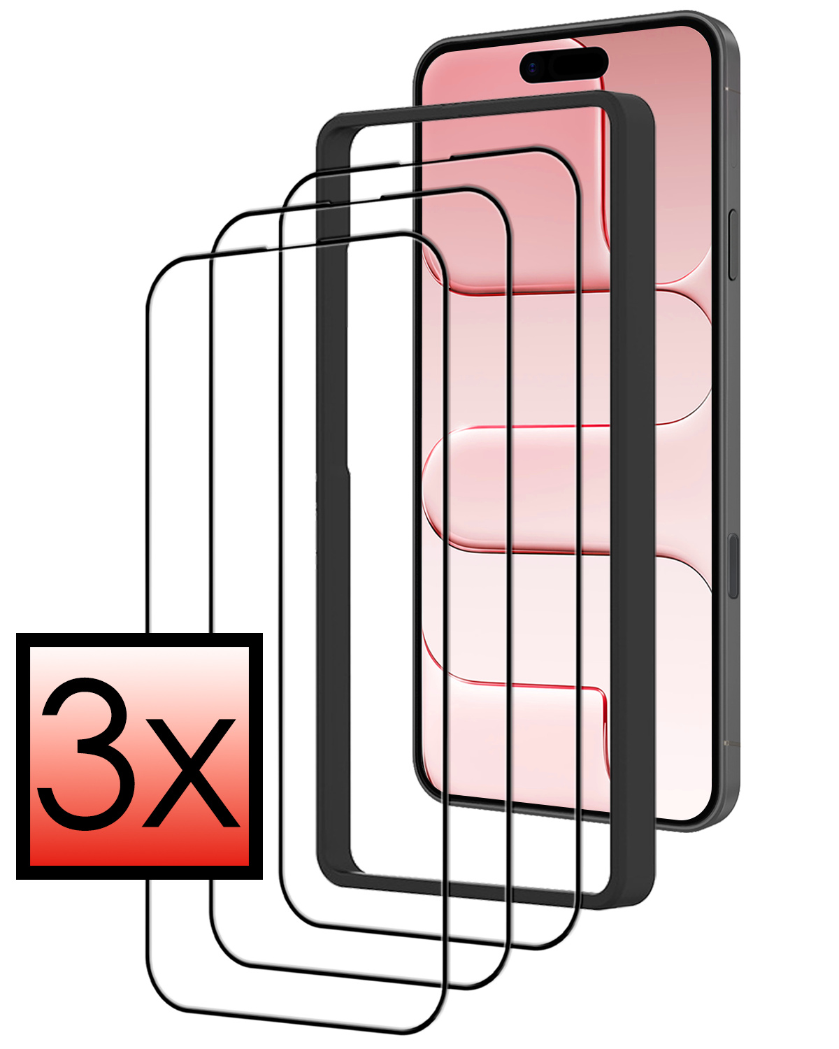 NoXx NoXx iPhone Air Screenprotector Met Installieframe - 3 PACK