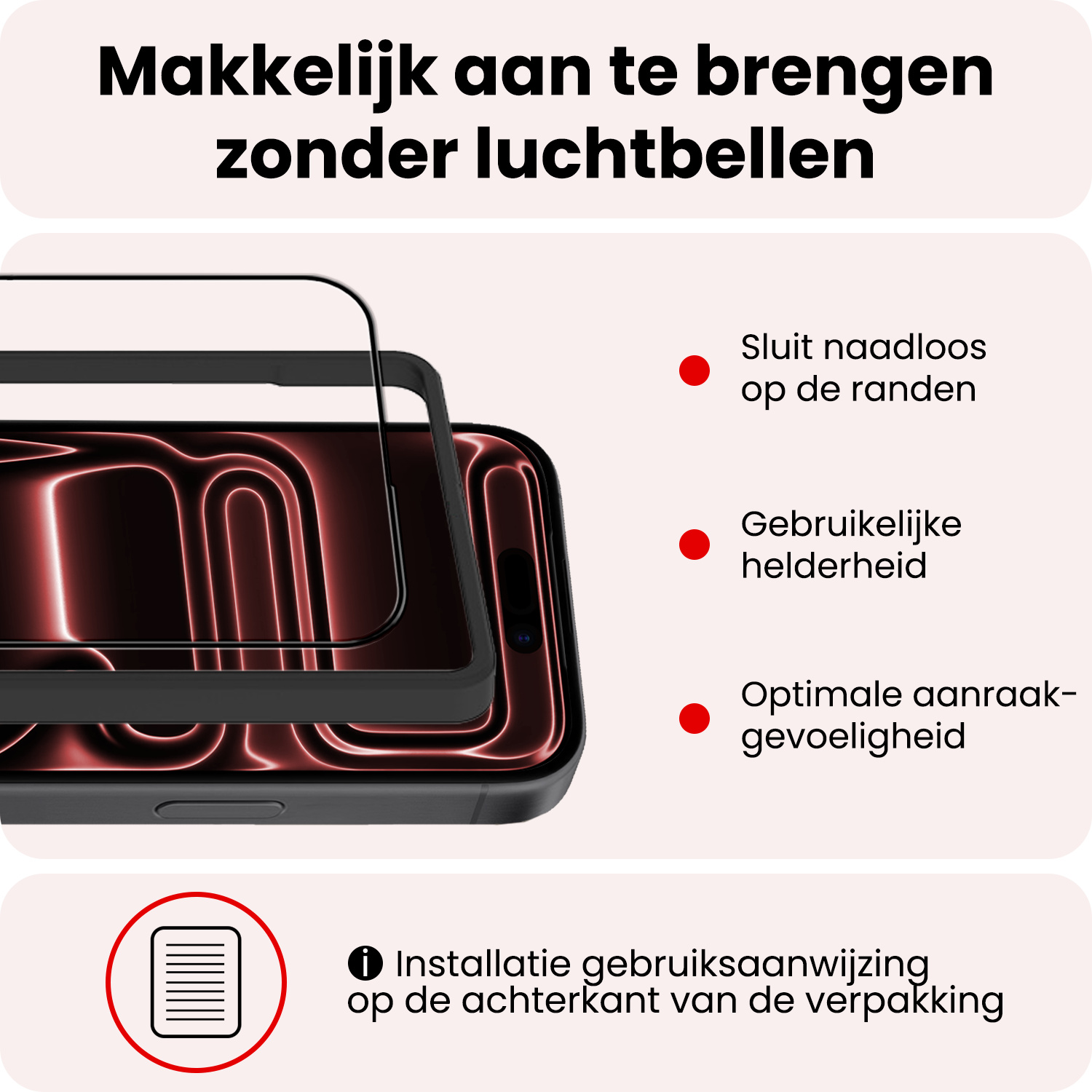 NoXx NoXx iPhone 17 Pro Screenprotector Met Installieframe