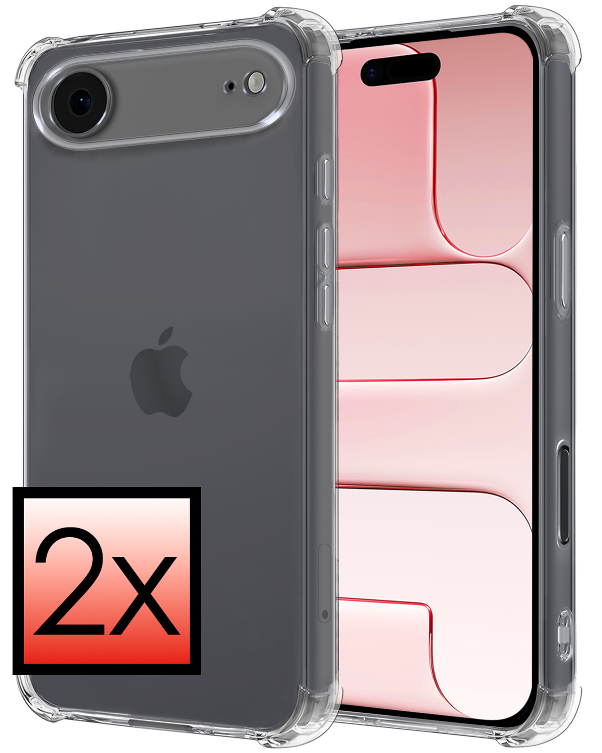 NoXx NoXx iPhone Air Hoesje Shockproof - Transparant - 2 PACK