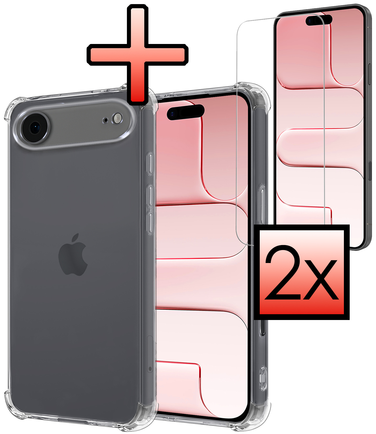 NoXx NoXx iPhone Air Hoesje Shockproof Met 2x Screenprotector Met Dichte Notch