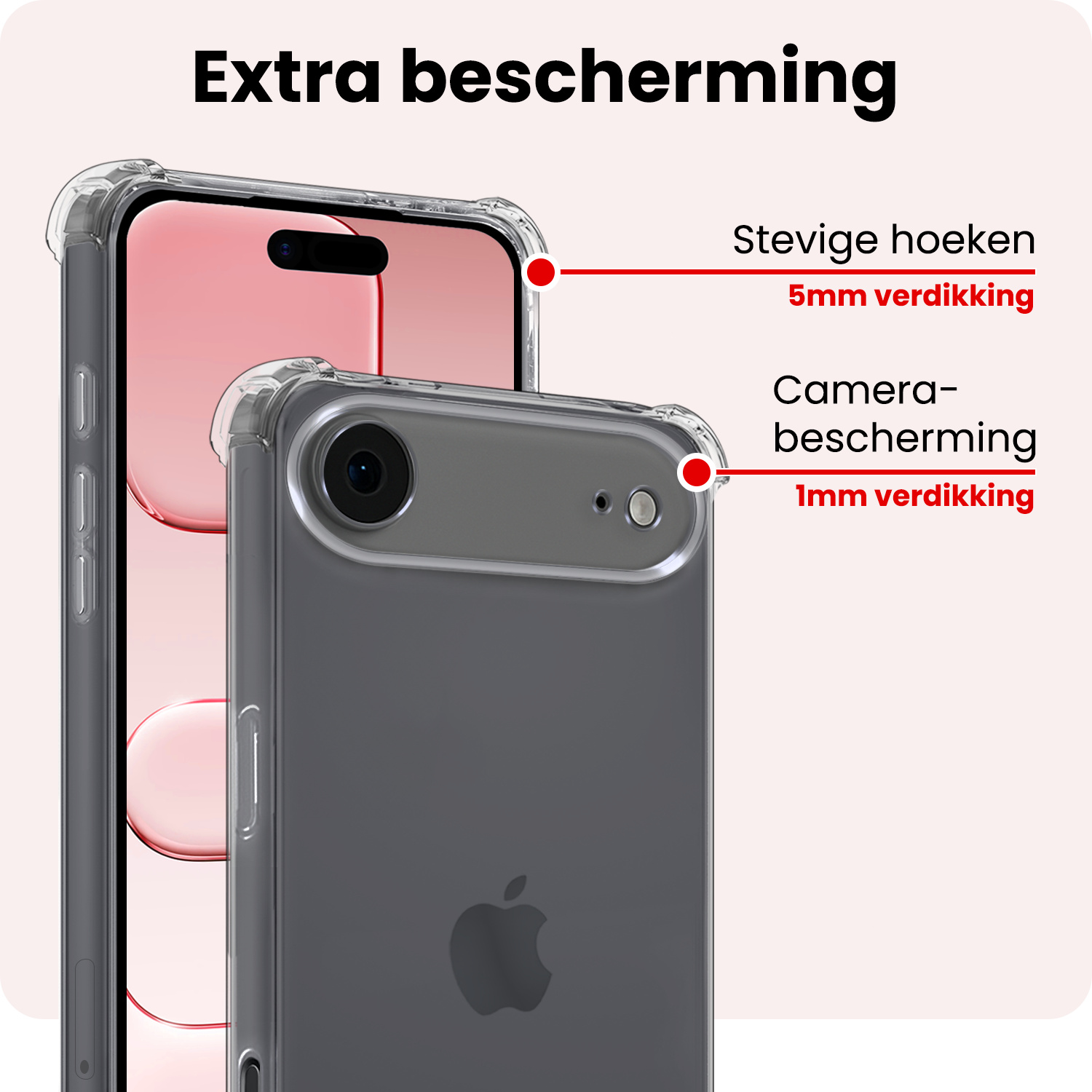 NoXx NoXx iPhone Air Hoesje Shockproof Met 2x Screenprotector Met Dichte Notch