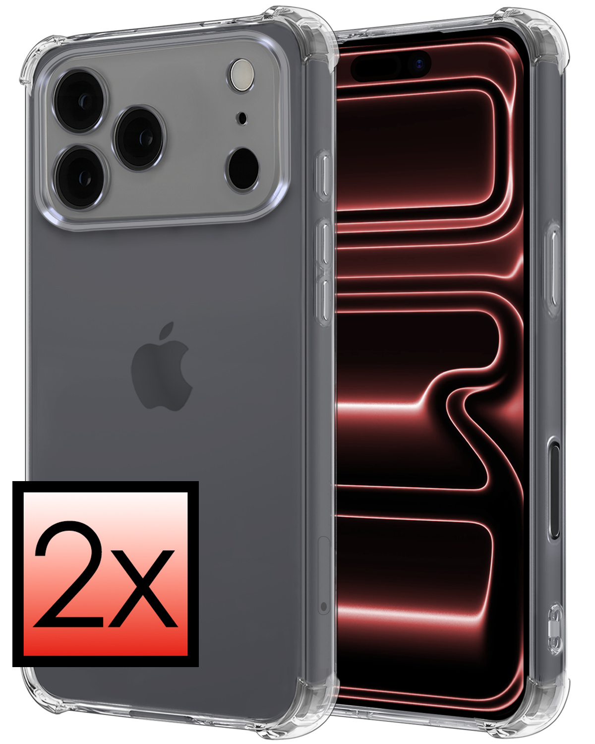 NoXx NoXx iPhone 17 Pro Max Hoesje Shockproof - Transparant - 2 PACK