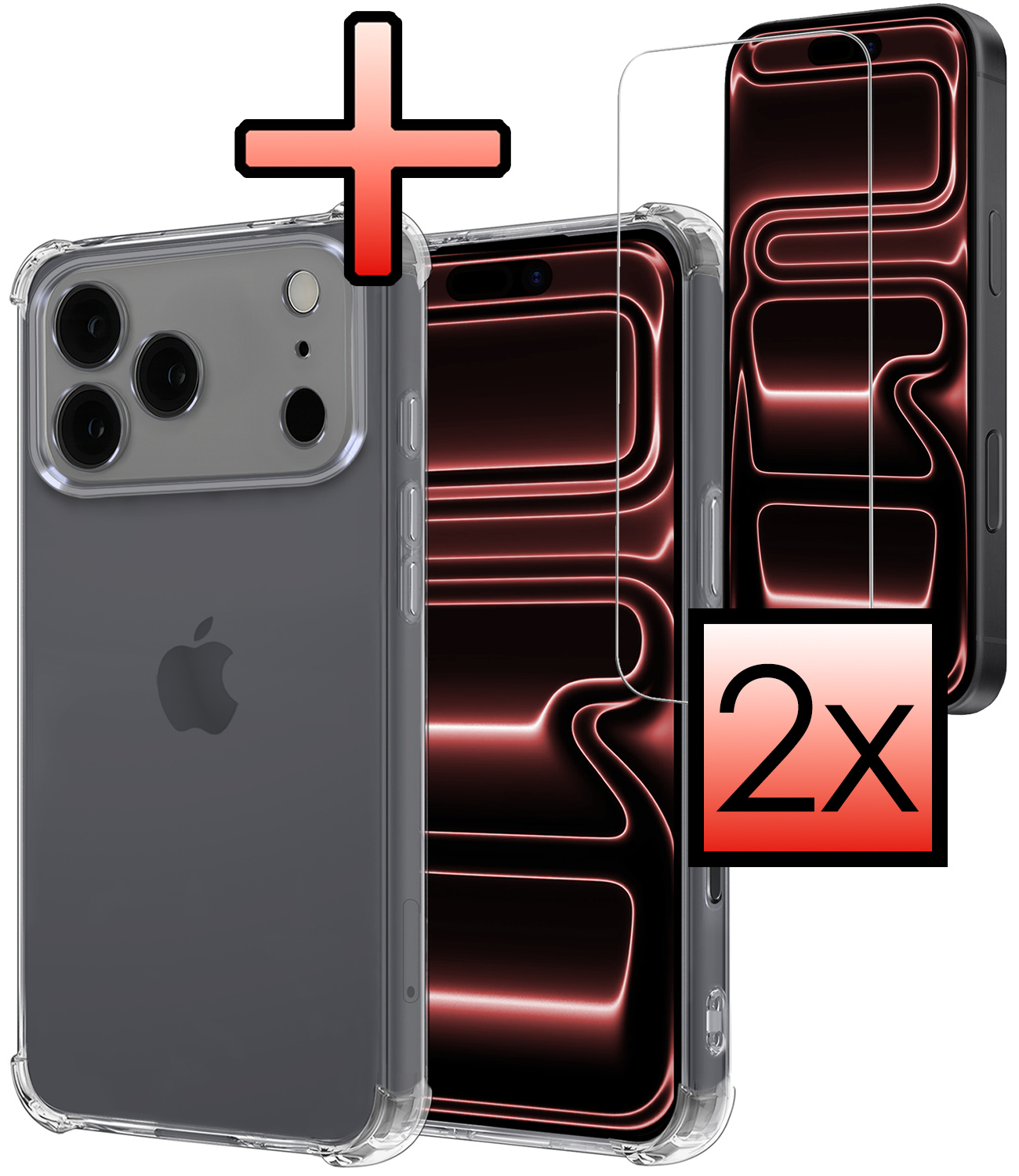 NoXx NoXx iPhone 17 Pro Max Hoesje Shockproof Met 2x Screenprotector Met Dichte Notch