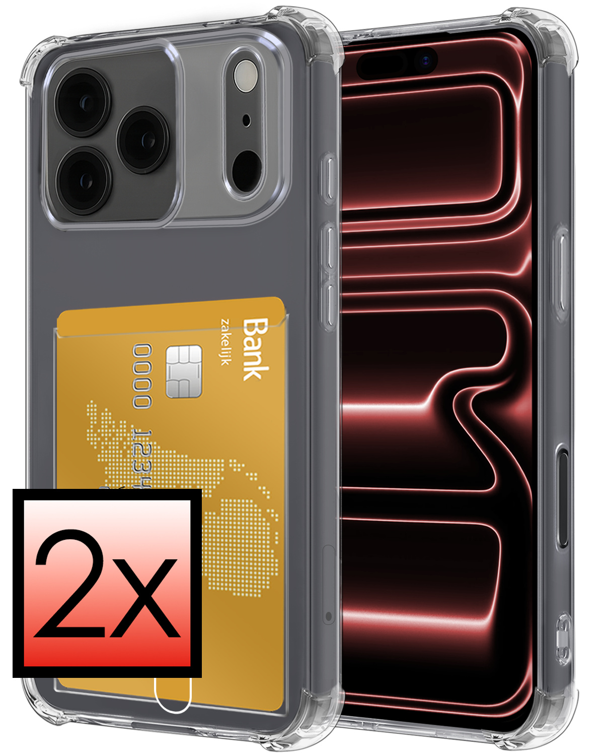 NoXx NoXx iPhone 17 Pro Max Hoesje Pashouder - 2 PACK