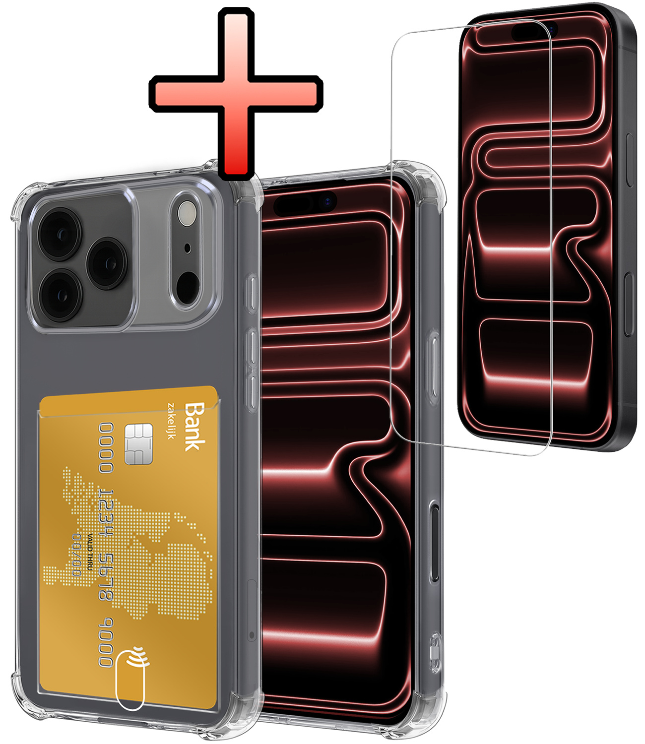 NoXx NoXx iPhone 17 Pro Max Hoesje Pashouder Met Screenprotector