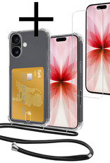 NoXx NoXx iPhone 17 Hoesje Pashouder met Koord Met Screenprotector
