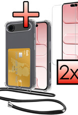 NoXx NoXx iPhone Air Hoesje Pashouder met Koord Met 2x Screenprotector