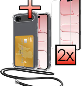 NoXx NoXx iPhone Air Hoesje Pashouder met Koord Met 2x Screenprotector