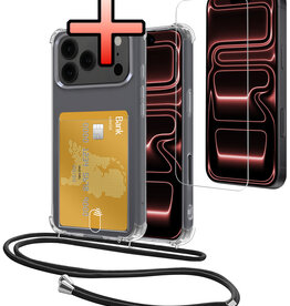 NoXx NoXx iPhone 17 Pro Hoesje Pashouder met Koord Met Screenprotector