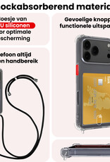 NoXx NoXx iPhone 17 Pro Max Hoesje Pashouder met Koord Met Screenprotector