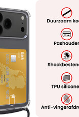NoXx NoXx iPhone 17 Pro Max Hoesje Pashouder met Koord Met 2x Screenprotector