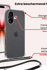 NoXx NoXx iPhone 17 Hoesje Transparant Shockproof Met Zwart Koord