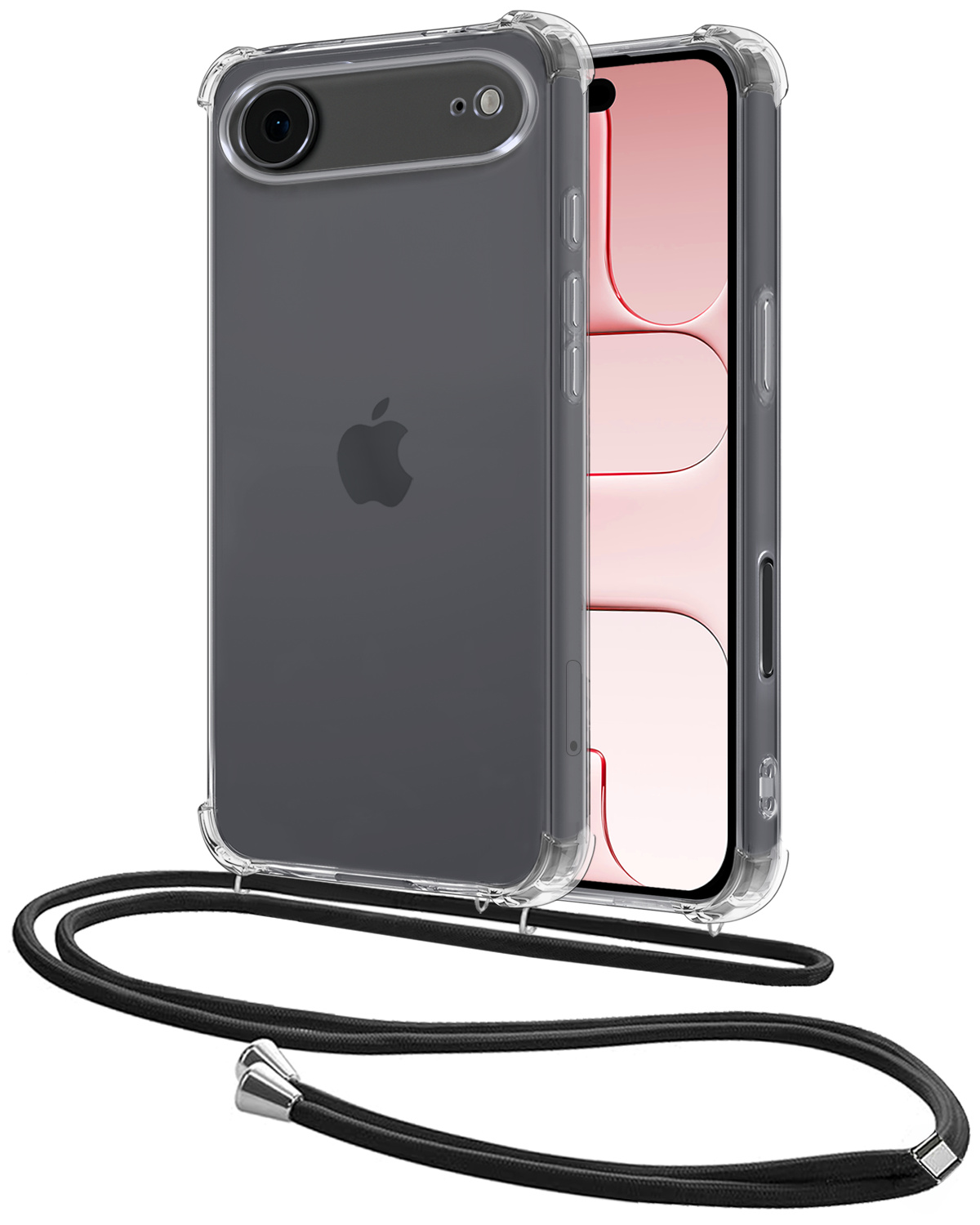 NoXx NoXx iPhone Air Hoesje Transparant Shockproof Met Zwart Koord